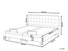 Beliani Čalouněná nastavitelná postel 160 x 200 cm šedá DUKE