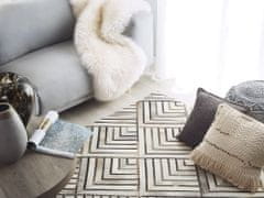 Beliani Béžový kožený koberec 140 x 200 cm TEKIR