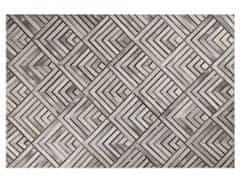 Beliani Béžový kožený koberec 140 x 200 cm TEKIR
