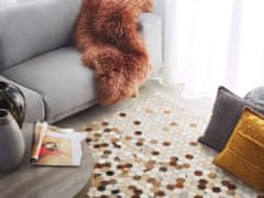 Beliani Kožený koberec 140 x 200 cm hnědý béžový CIVLER