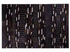 Beliani Kožený patchworkový koberec 160 x 230 cm hnědý AKSEKI