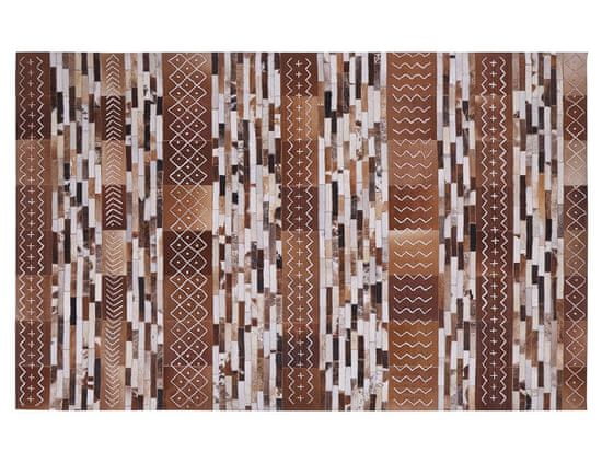 Beliani Hnedý kožený koberec 140 x 200 cm HEREKLI