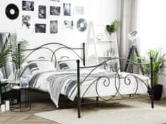 Beliani Kovová postel 140 x 200 cm černá DINARD