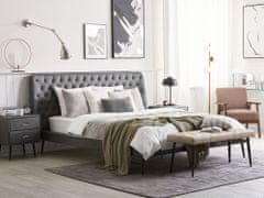 Beliani Eko kožená postel 180 x 200 cm šedá ESSONNE