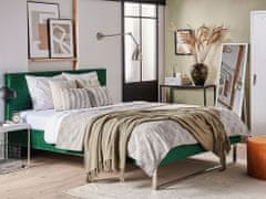 Beliani Sametová, zelená postel 140 x 200 cm BELLOU