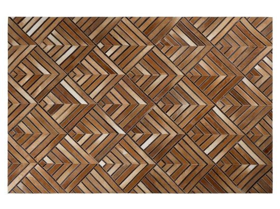 Beliani Hnedý kožený koberec 160 x 230 cm TEKIR