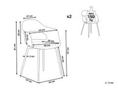 Beliani Sada 2 jídelních židlí šedá UTICA