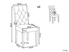 Beliani Sada 2 jídelních židlí sametové taupe VELVA II