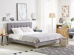 Beliani Sametová postel 160 x 200 cm šedá AMBERT