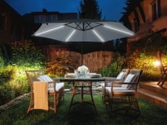 Beliani Zahradní deštník LED, 285 cm, šedý CORVAL