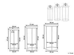 Beliani Sada 3 odkládacích stolků s efektem žuly TEXON