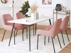 Beliani Sada 2 růžových manšestrových jídelních židlí LOVERNA