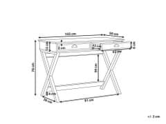 Beliani Psací stůl 103 x 50 cm černý se světlým dřevem EKART