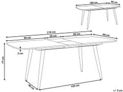 Beliani Jídelní stůl 180/210 x 90 cm HAGA světlé dřevo