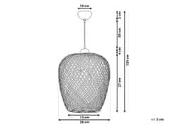 Beliani Bambusová závěsná lampa světlé dřevo BOMU