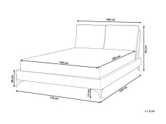 Beliani Sametová postel 160 x 200 cm tmavě šedá MELLE