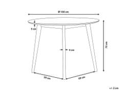 Beliani Jídelní stůl 100 cm bílý ROXBY