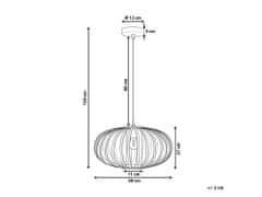 Beliani Závěsná lampa, bambus, světlé dřevo HAVEL