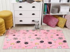 Beliani Dětský koberec 80 x 150 cm růžový GOZLER