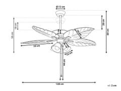 Beliani Stříbrný stropní ventilátor GILA