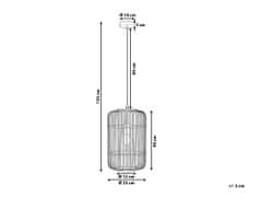 Beliani Závěsná bambusová lampa světlé dřevo AISNE