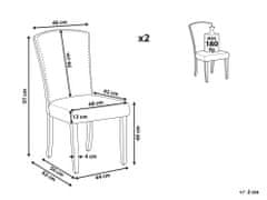 Beliani Sada 2 sametových béžových jídelních židlí PISECO
