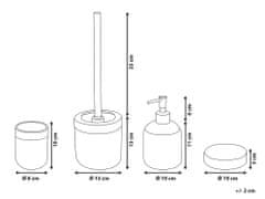 Beliani 4dílná keramická sada doplňků do koupelny zlatá/bílá HUNCAL