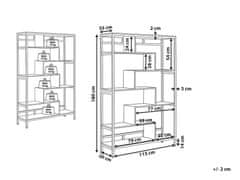 Beliani Knihovna se 6 policemi z tmavého dřeva DAVEN