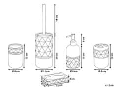 Beliani 5dílná keramická sada doplňků do koupelny černá LANCO