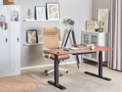Beliani Rohový elektrický psací stůl levostranný 160 x 110 cm tmavé dřevo s černou DESTIN II