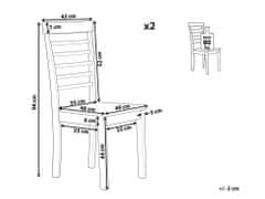 Beliani Sada 2 jídelních židlí ze světlého dřeva s bílou BATTERSBY