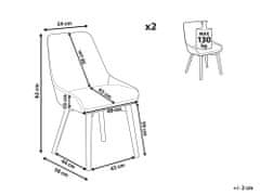 Beliani Sada 2 jídelních židlí šedých MELFORT