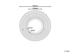 Beliani Nástěnné zrcadlo kulaté ø 66 cm tmavý bambus BLASITO