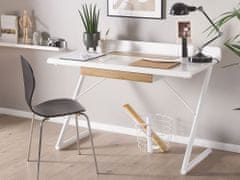 Beliani Psací stůl 120 x 60 cm bílý se světlým dřevem FOCUS