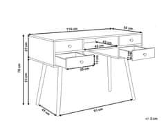 Beliani Psací stůl se 4 zásuvkami 110 x 55 cm bílý LEVIN