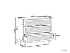 Beliani Komoda se 3 zásuvkami světlé dřevo PONCA