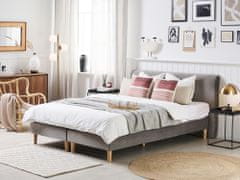 Beliani Sametová postel 180 x 200 cm šedá MARQUISE