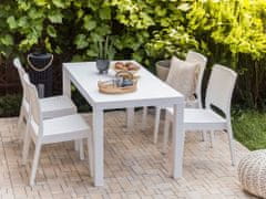 Beliani Zahradní stůl v ratanovém vzhledu 140 x 80 cm bílý FOSSANO