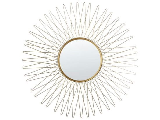 Beliani Nástěnné zrcadlo ve tvaru slunce ø 70 cm zlaté SAUMUR