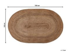 Beliani Oválný jutový koberec 100 x 150 cm béžový DEMIRCI