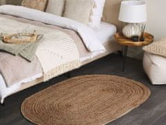 Beliani Oválný jutový koberec 100 x 150 cm béžový DEMIRCI