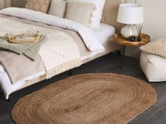 Beliani Oválný jutový koberec 120 x 180 cm béžový DEMIRCI