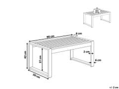 Beliani Zahradní hliníkový stůl 90 x 50 cm tmavě šedý SALERNO