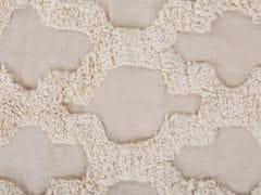 Beliani Bavlněný koberec 140 x 200 cm béžový SULUOVA