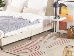 Beliani Bavlněný koberec 80 x 150 cm béžový/červený TIRUPATI