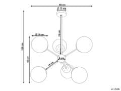 Beliani Závěsná lampa z lehkého kovu 6 světel černá ADAWRO