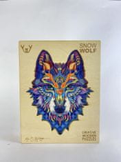 Woodly Dřevěné puzzle – Snow Wolf - Vlk , M