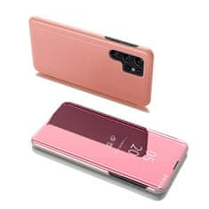 OEM Knížkové pouzdro na Samsung Galaxy S22 ULTRA 5G s průhlednou přední stranou pink