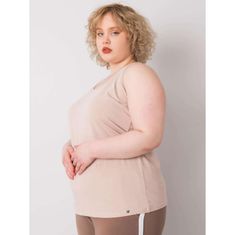 BASIC FEEL GOOD Dámský top dlouhý plus size KEYLA béžový RV-TP-6325.00X_364340 3XL