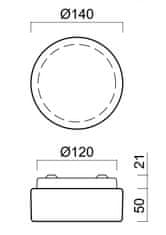 OSMONT OSMONT 56775 DELIA 1AA stropní/nástěnné plastové svítidlo IP54 4000 K 5W LED